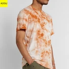 Tie Dye OEM Service Breathable Tie Dye Crew Neck Cotton Men Anti-pilling Sports T-shirt