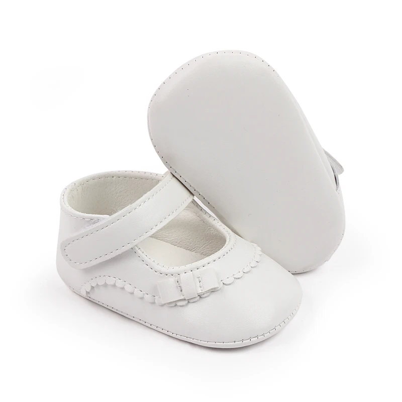Solid Color Baby Girl Leather Shoes Soft Soles Shallow Mouth Single Shoes Foreign Style Princess Walking Shoes details