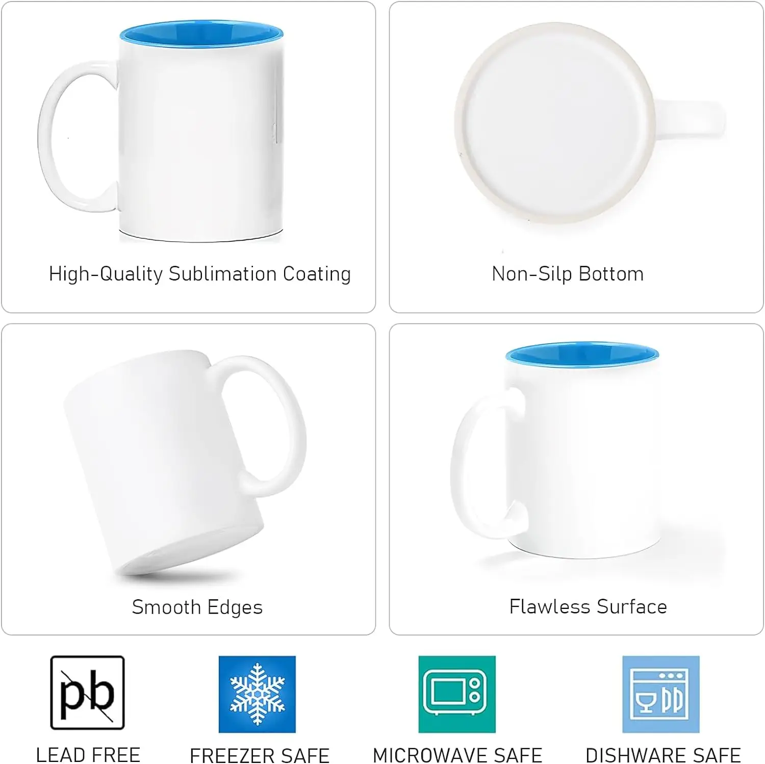 china supplier Custom logo 11oz Inner Rim Color Sublimation ceramic sublimation mug