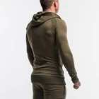 Blank Men Men Blank Sport Hoodies Men Training Tech French Terry Zipper Pocket Cut Bodybuilding Hoodies