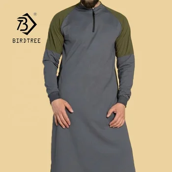 Thobe Muslim With Zipper And Size Pocket Men Islamic Clothing Solid Color Arab Design Daffah Dress Saudi Fashion T12701X