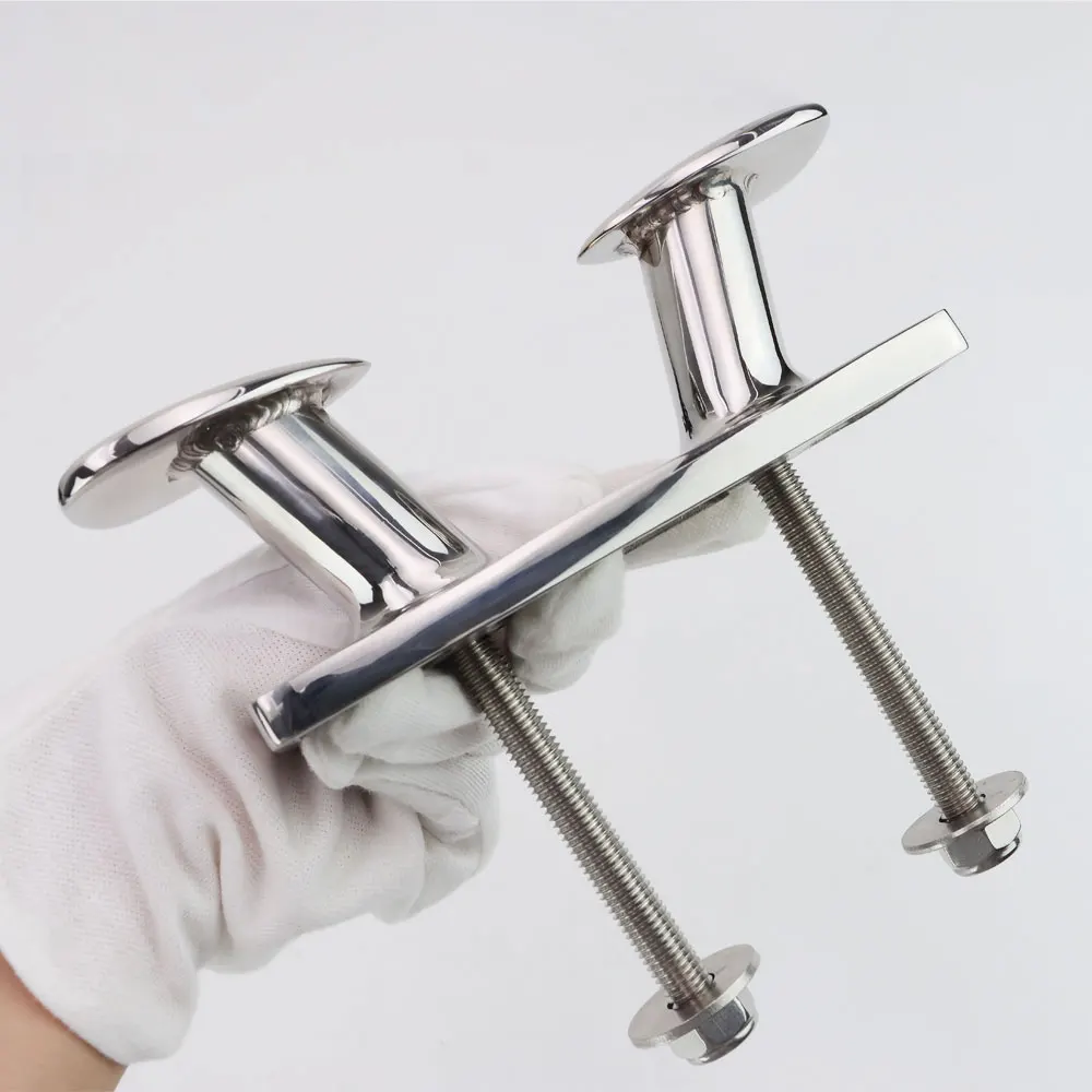 product 6 inch 8 inch 10 inch 12 inch stainless steel 316 double cross horn docking bollard cleat marine mooring dock bitt bollard-7