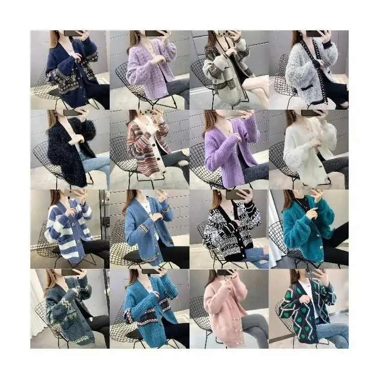 Loose Cardigan Coats Women Vintage Knit Sweaters Woman Clothes Long Sleeve Turtleneck Sweater Knitted Clothes For Women