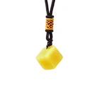 Pendant Jade Natural Crystal Pendant Jewelry Cube Lemon Jade Healing Stone For Men Women Jewelry Gift
