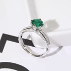 Zircon Emerald Emerald 925 Sterling Silver Women Jewelry White Zircon Oval Vintage Green Emerald Ring