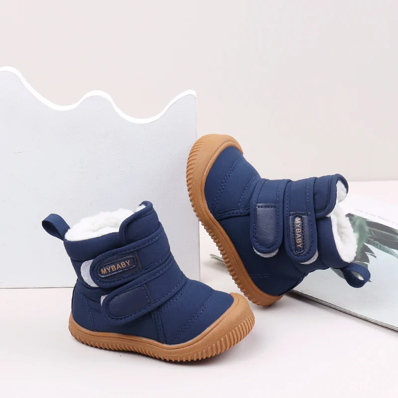 High Quality Baby Boots Winter Soft and Warm Rubber Sole Anti-slip Ankle Cover Little Boots rainbow Shoes for Kids factory