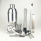Steel Cocktail Cocktail Bar Set Amazon Hot 10-piece Stainless Steel Cocktail Shaker Bar Set