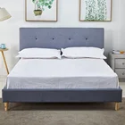 Button Frame High Quality Modern Button Tufted Upholstered Fabric Queen Bed Frame