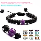 Beads Black Healing Chakras Beads With Black Lava Rock Stone Scented Essential Oil Diffuser Bracelet