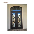Gray Custom Gray Interior Single Wrought Iron Glass Doors Inserts