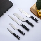 Set 5pcs Knife Gift Set 5pcs Laser Pattern Damascus Stainless Steel Cooking Slicer Chef Knife Set Kitchen Knives Knife