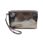 Clutch High Quality Classical Women Portable Beauty Makeup Pouch Purse Leather Cosmetic Pouch Metallic Women Clutch