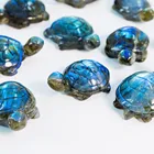 Stone Hand Craved Crystal Stone Labradorite Turtle For Healing Decoration