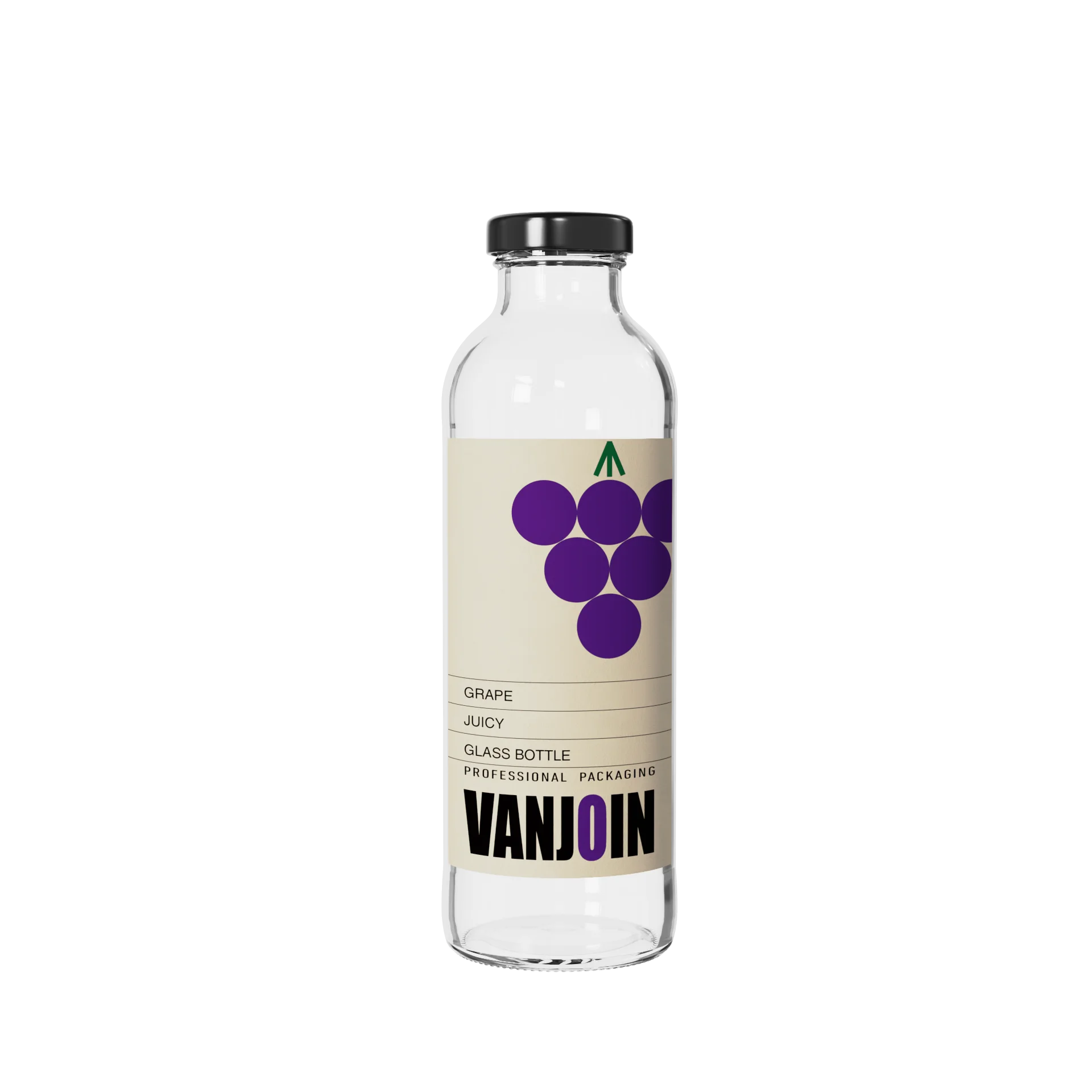 Popular Round 500ml 16oz Glass Bottles for Korean Drinks Beverage Soursop Juice Official Milk Products with Metal Tea