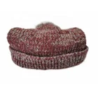 For Winter Winter Fur Hat Custom Knitted Hat For Women With Golden Lurex And Faux Fur Pom Pom Winter Beanie
