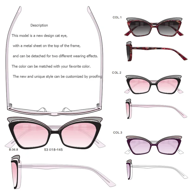 New Style OEM High Quality Custom Own Design Cat Sunglasses Women 2021