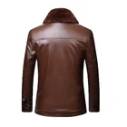 Black Leather Jacket 2020 New Fashion Black Classic Fur Collar Wool Leather Letterman Jacket Coat