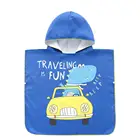 Children Towel Beach Poncho Low MOQ Custom Children Microfiber Unisex Baby Bathrobe Surf Poncho Beach Towel