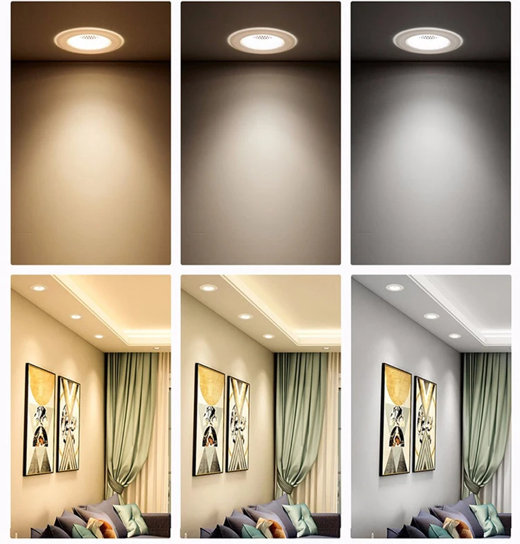 LED embedded glass downlight concealed circular COB panel light Household hotel project 18W24W sky lantern