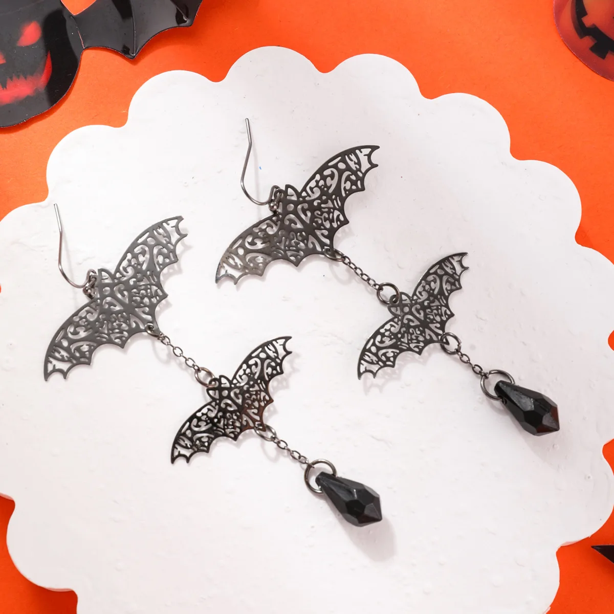 2023 new style cheap  diamond spider pumpkin Spooky Bat halloween earrings