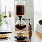 Western Restaurant Kitchen Borosilicate Glass Coffee Tea Maker 3-5 Cup Professional Siphonic Pot With Gold Handle