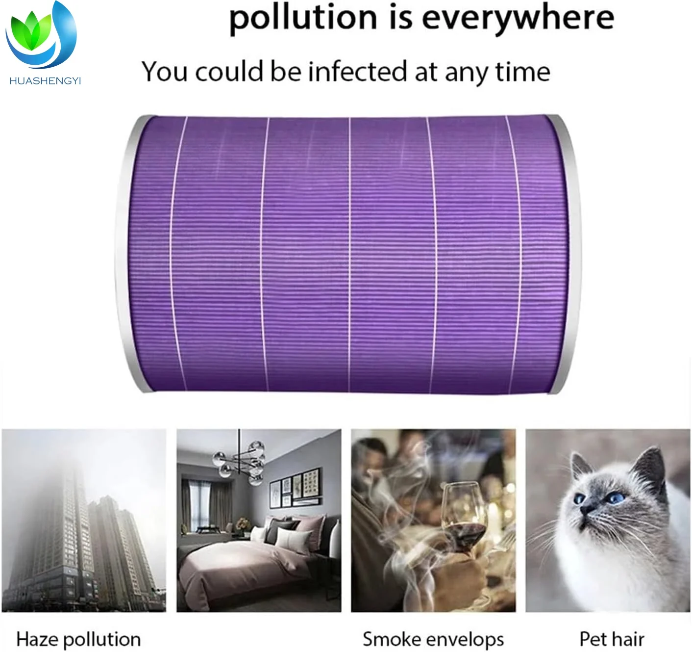 Hot Selling HEPA & Activated Carbon Filter Purple Cylinder H13 High Efficiency Filter for Xiaomi Mi 1/2/2S/Air Purifier PM2.5 supplier