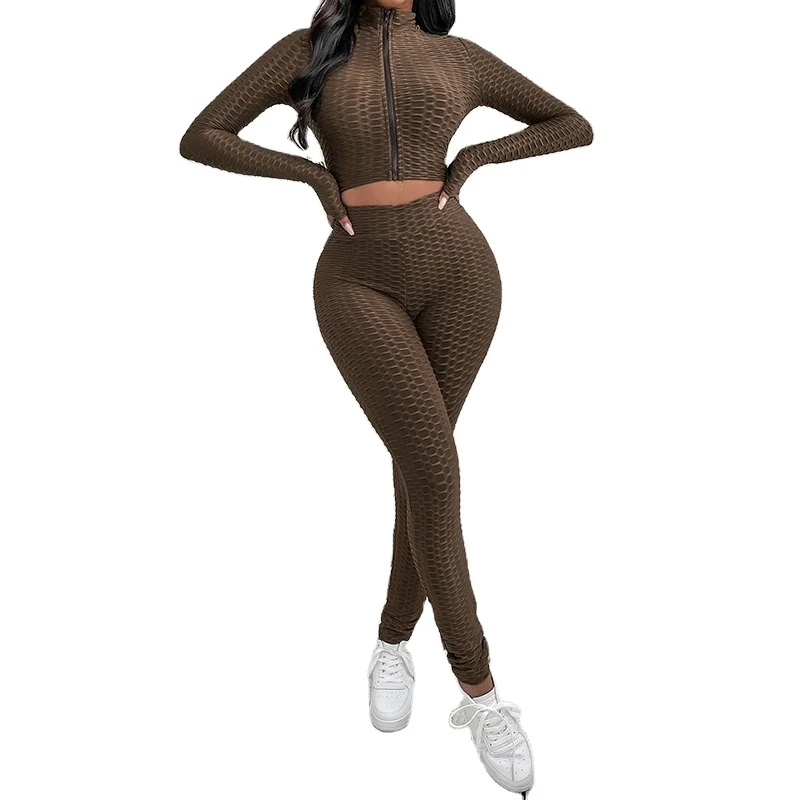 Honeycomb Textured Leggings Set