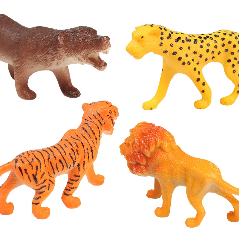 Promotional Cheap Cartoon Kids Farm Wild Animal Model Mini Plastic Toy For Children