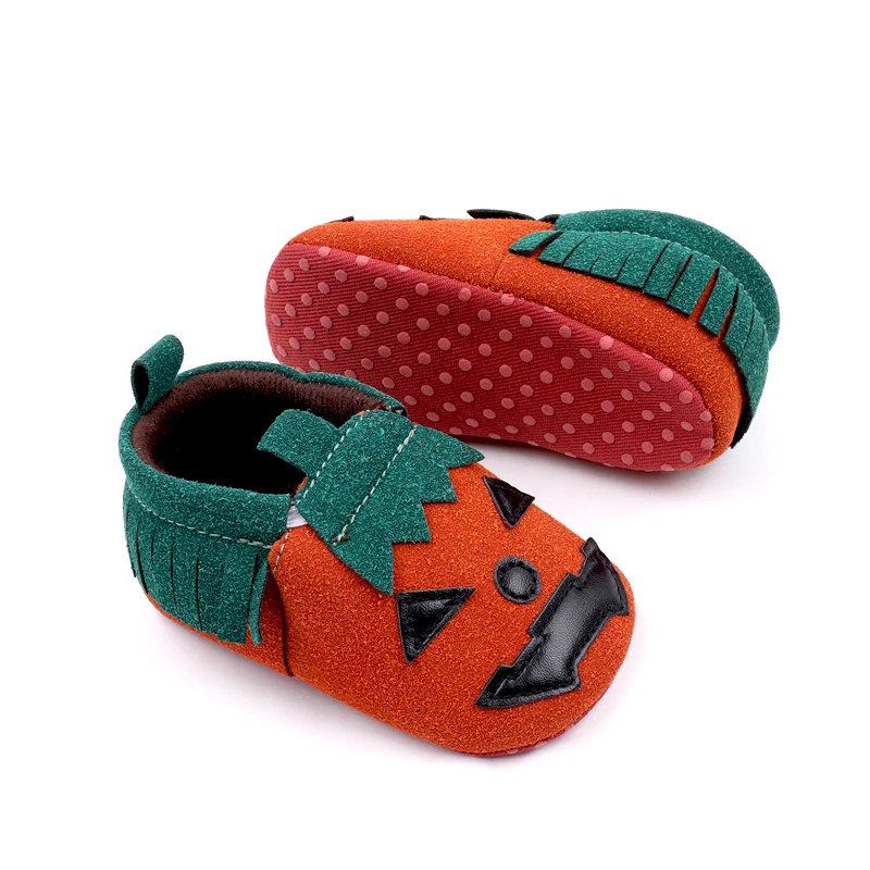 Halloween Baby Girls and Boys Pumpkin Matching Cute Frosted Soft Soled Toddler Shoes details
