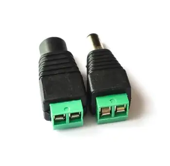 Female + Male DC Connector 2.1*5.5mm Power Jack Adapter Plug Cable Connectors For 3528/5050/5730 led strip light