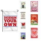 Day Wholesale Valentine's Day Custom Design Blank 12.5x18 Inch Sublimation Double Side Decoration Garden Yard House Flag