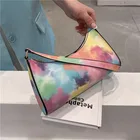 Colorful Bags Fashion Rainbow Colorful Tie Dye Shoulder Bags Women Hand Bags Ladies Underarm Handbags