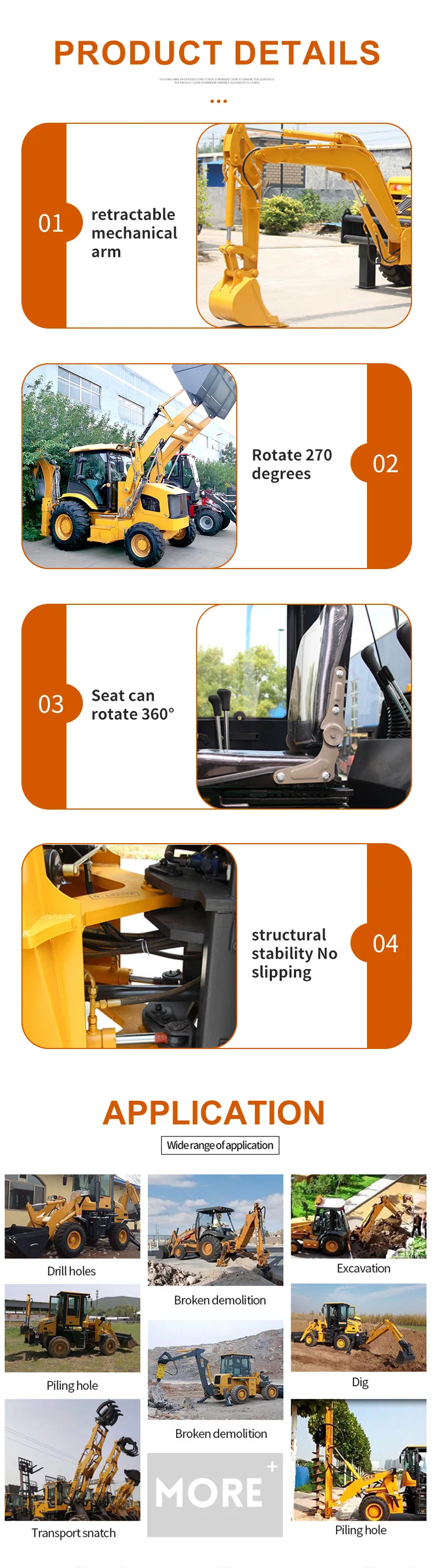 Professional Manufacture JCB Type Wheel Backhoe Excavator Loader Price For Sale