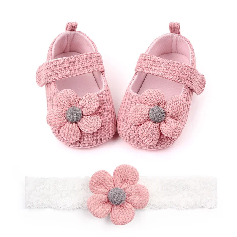 Hot Selling Baby Girl Shoes and Baby Hairband Headband Sets Design manufacture