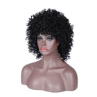 Hair Black 2021 New Fashion Women Wavy Curly False Hair High Quality Black Hand Made Synthetic Hair Wigs