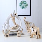 Gold Decoration European Modern Living Room Gold And White Ceramic Decoration For Desktop