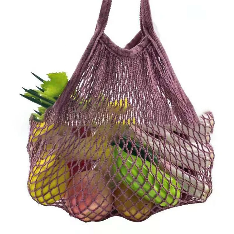BO Reusable String Cotton Shopping Bag Fruit Tote Mesh Net Grocery Woven Shopper 