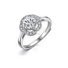 Diamond Ring Rings Custom Rose Flower Diamond Ring S925 Sterling Silver Open Gemstone Diamond Rings Flowers