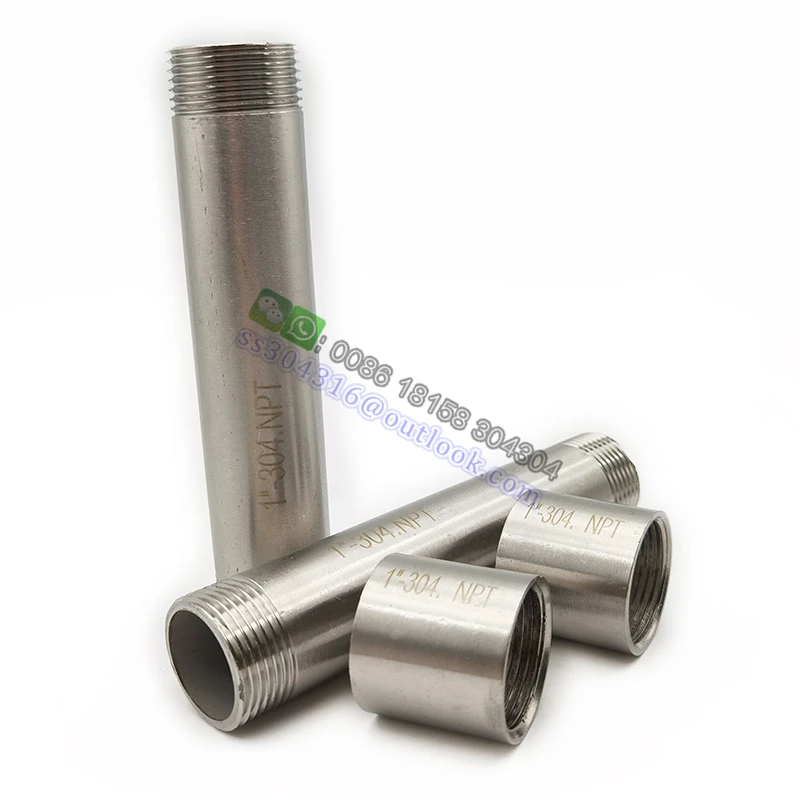 3/4" Male x 3/4 Inch Male NPT Threaded Pipe Fitting Stainless Steel SS 304 NPT 