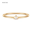 Gold Ring Anillo De Oro Opal Popular Trendy Pure 14K Solid 9Ct Gold Ring Birthstone White Natural Opal Stone Ring