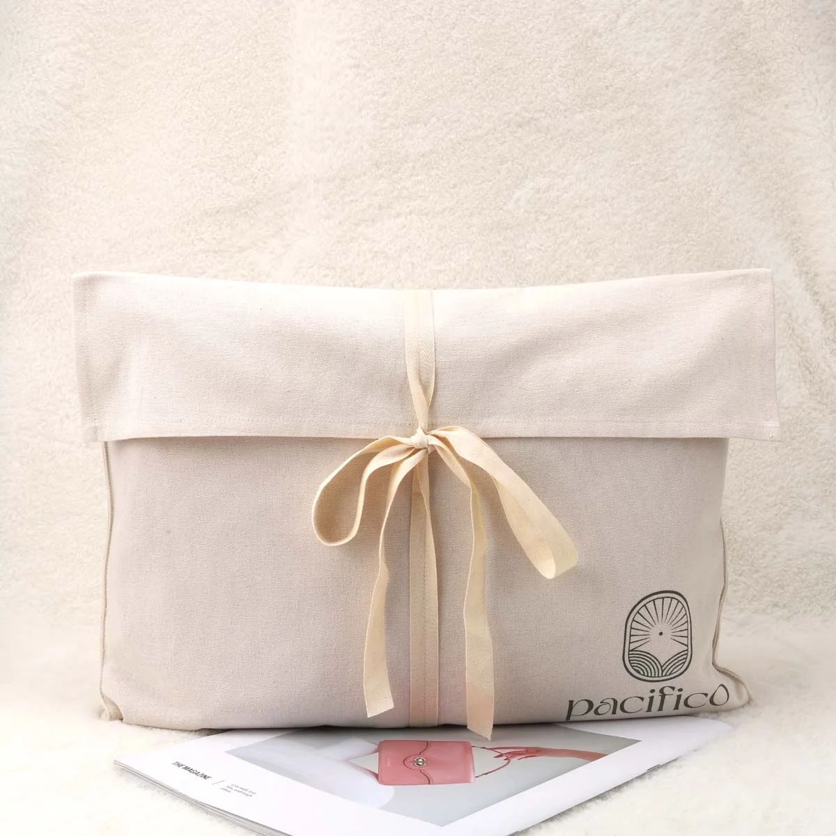 Recyclable Organic Envelope Cotton Handbag Packaging Bag For Packing Custom Logo Printed Muslin Gift Clothes Dust CottonPouch