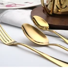 Set Stainless Set Gold Plated Stainless Steel Cutlery Set Kitchen Fork Spoon Knife Cutlery