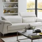 Leather Sofa YASITE Italian Style White Leather Electric Recliner Sofa Set Furniture For Living Room