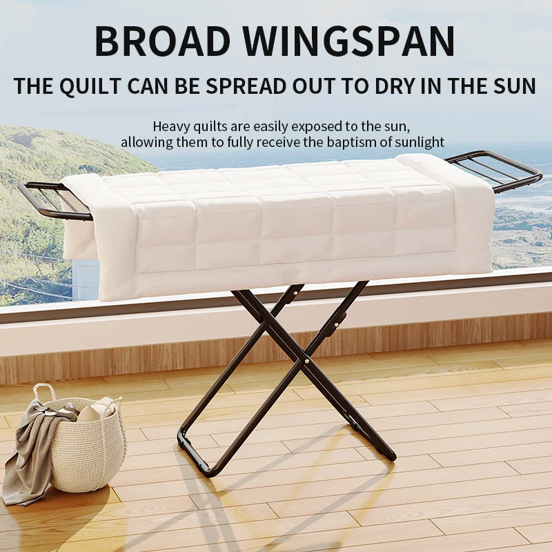 product floor standing steel type home hanger clothes dress foldable drying rack cloth laundry stand drying clothes hanger dryer rack-2