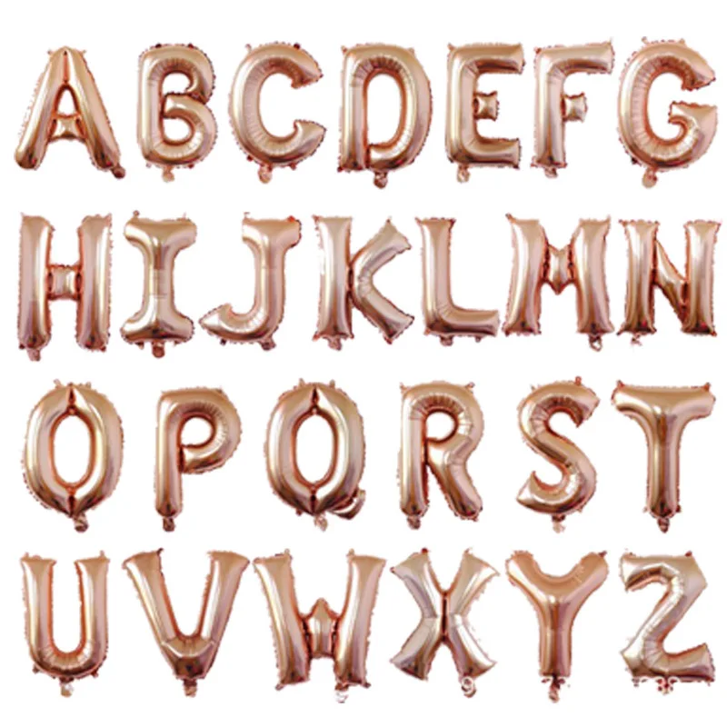 16inch letter balloon English A-Z small letter rose gold wedding house decoration foil balloon wholesale