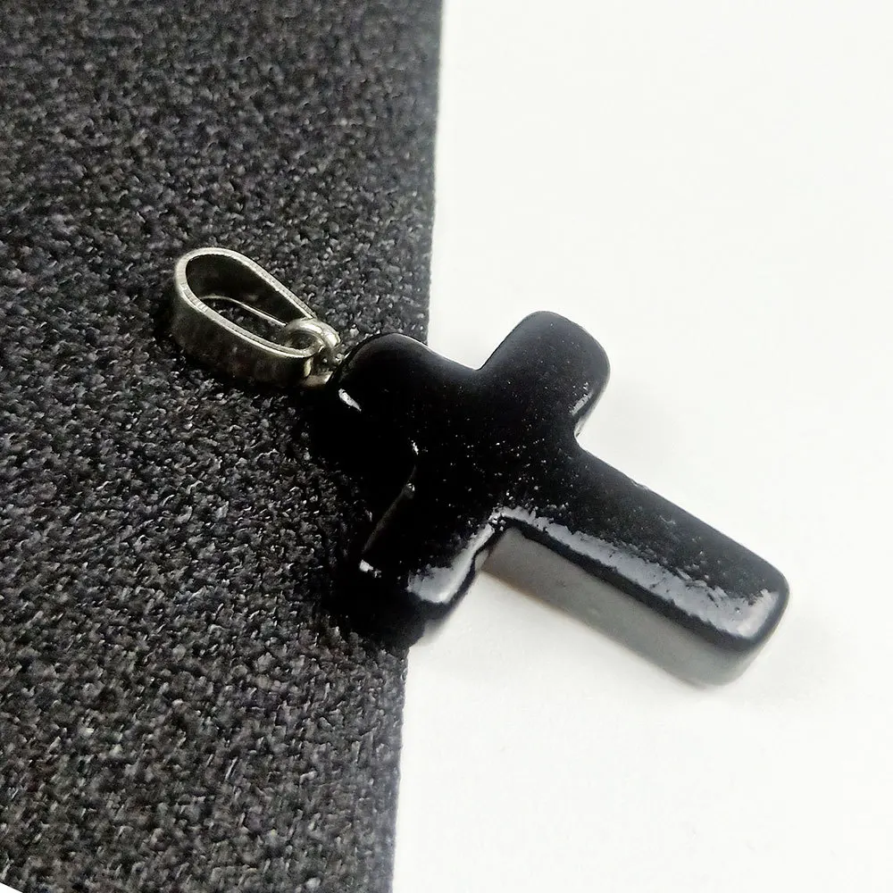 Buy Black Obsidian Necklace Cross 