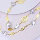Pearl Necklace High Quality 14k Gold-filled Natural Baroque Pearl Forest Irregular Long Necklace