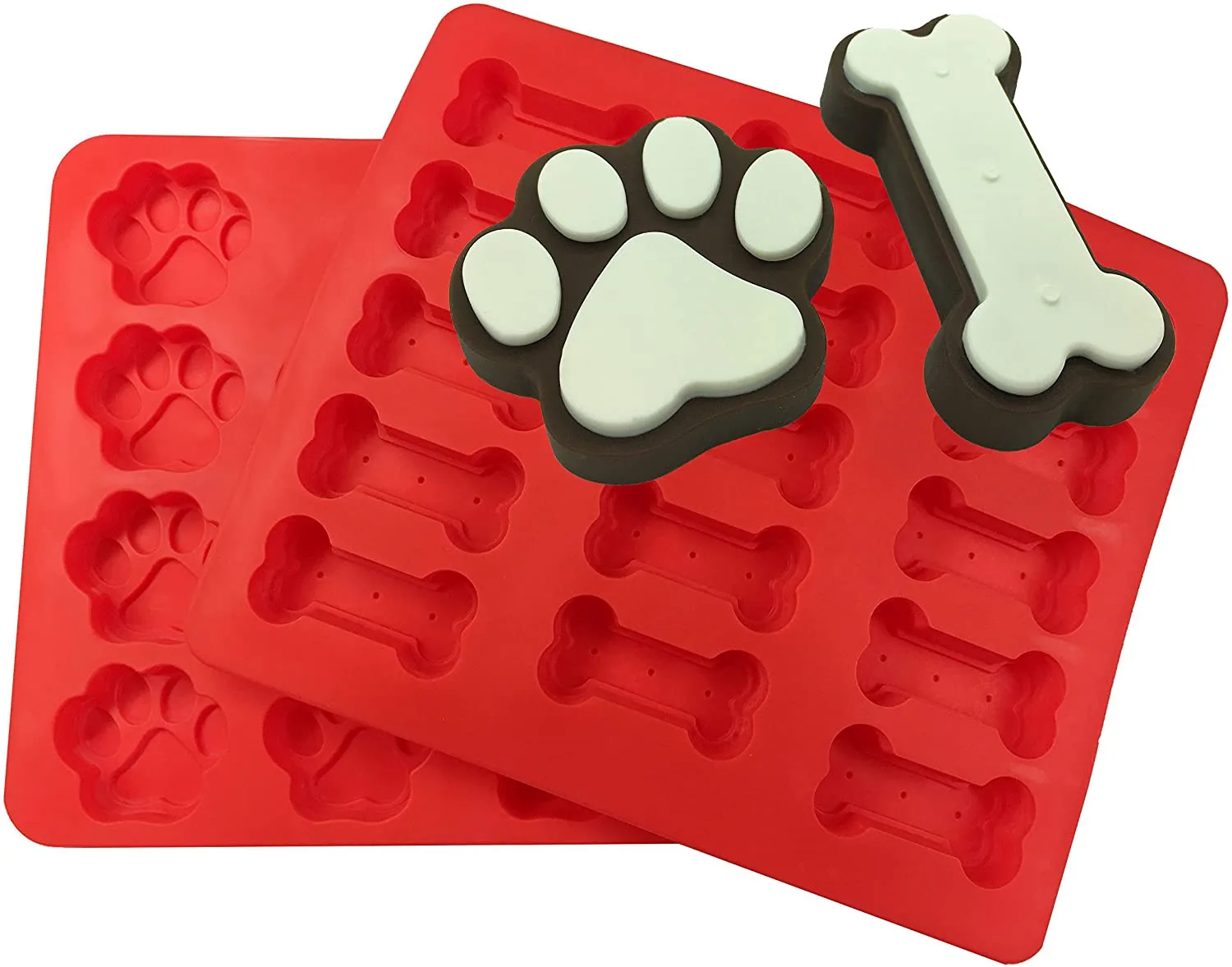 Dog Paw and Bone Silicone Molds,Non-Stick Food Grade Silicone Molds for Chocolate Cake molds Ice Cube,Customized