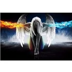 Design Wings Diy 5d Design Painting Diamond Show Ice And Fire Angel Wings Characters Diamond Painting