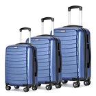 ABS Matte Frosting Black Hard Shell Luggage Trolley Bags Travel 3 Pieces Luggage Set